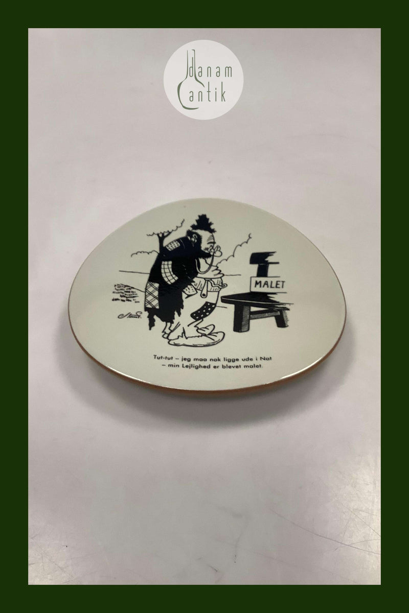 Knabstrup Platte med Storm P. Motiv og Vers