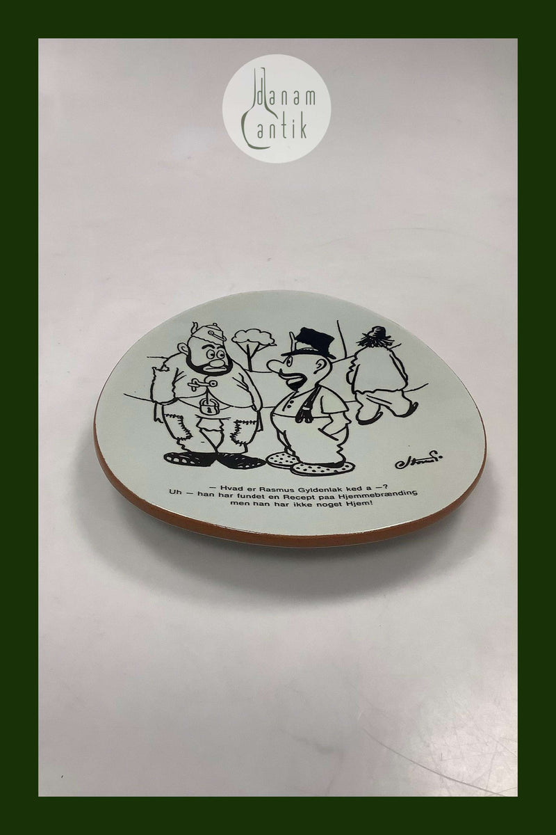 Knabstrup Platte med Storm P. Motiv og Vers