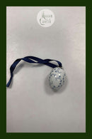 Royal Copenhagen Blue Fluted Plain Easter egg with ribbon