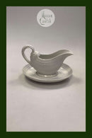 Royal Copenhagen White Flora Danica Pearl Pattern  Gravy Bowl No 3556 Measures 23 cm x 15 cm (9 1/16" x 5 29/32") Marked as second sorting