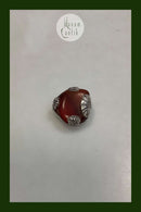 A. Ring Dansk Sølv Broche med Rav