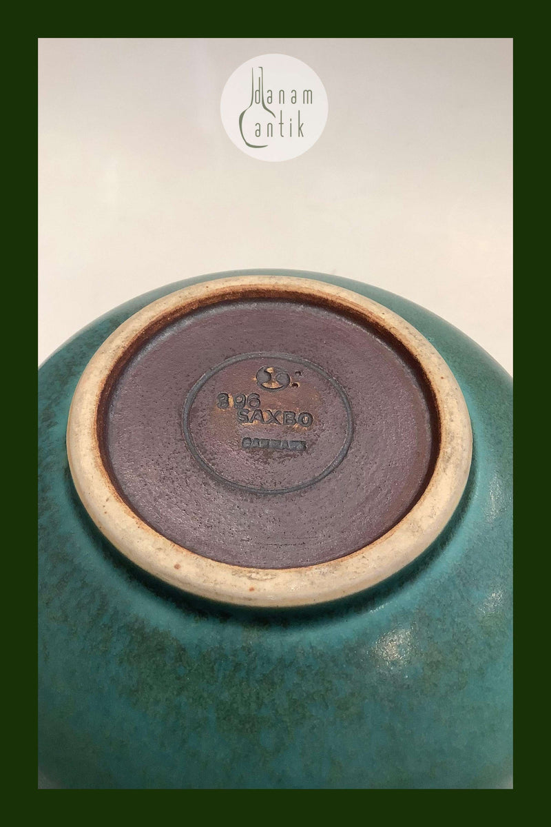 Stor Saxbo Vase i Flot Grøn Harepels glasur No 396