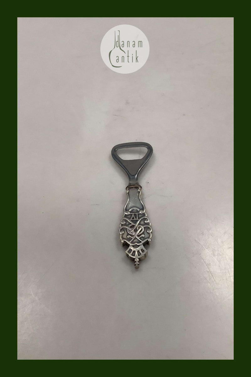 Dansk Sølv / Stål Oplukker med Kong Frederik d. 4 monogram