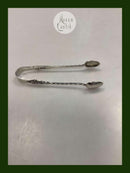 English Sugar Tongs in Sterling Silver with soldiers on the side