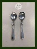 Gammel Riflet Fredericia Sølv / Stål Salat Sæt