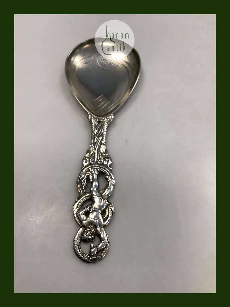 Dansk Sølv Servingsske af .C.I. Moinichen med Thor og midgaardsormen