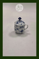 Royal Copenhagen Musselmalet Riflet Sennepskrukke med låg No. 64