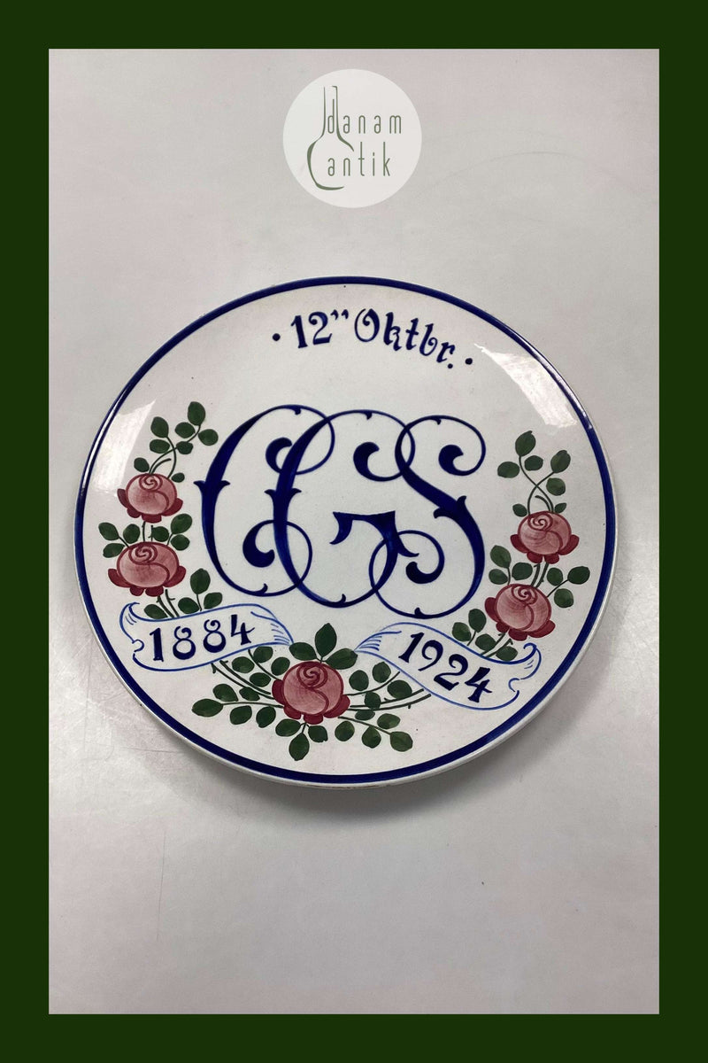 Aluminia Mindeplatte 12 Oktober 1884 - 1924