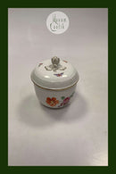 Tysk KPM Sukkerskål i Porcelæn med Blomster og Sommerfugl