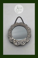 Sølv Taskespejl med kæde