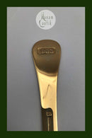 Georg Jensen Jubiläumsgabel 1983 Vergoldetes Sterlingsilber mit Emaille.