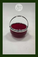 Dansk Glas Sukkerskål med sølvplet montering