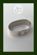 Dänischer Silber Serviettenring (Blattmotiv)