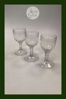 Sæt på 3 Empire Drikkeglas med slibninger måske engelsk