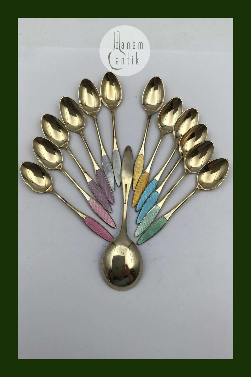 Frigast Sterling Sølv/Emalje Skeer (12+1)