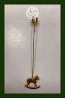 Georg Jensen Golden Christmas Lyseholder - Gyngehest 1996