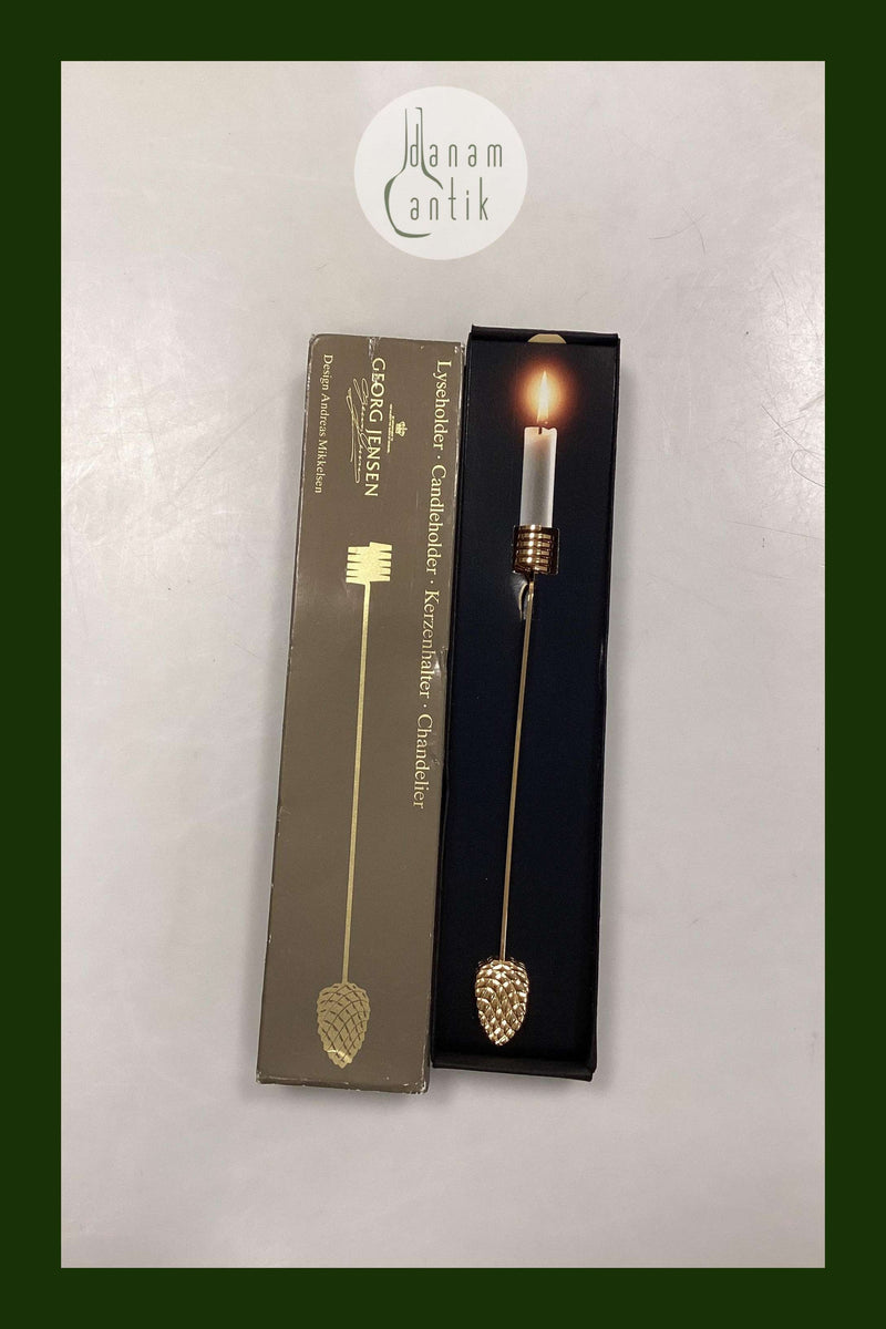 Georg Jensen Golden Christmas Lyseholder - Kogle 1994