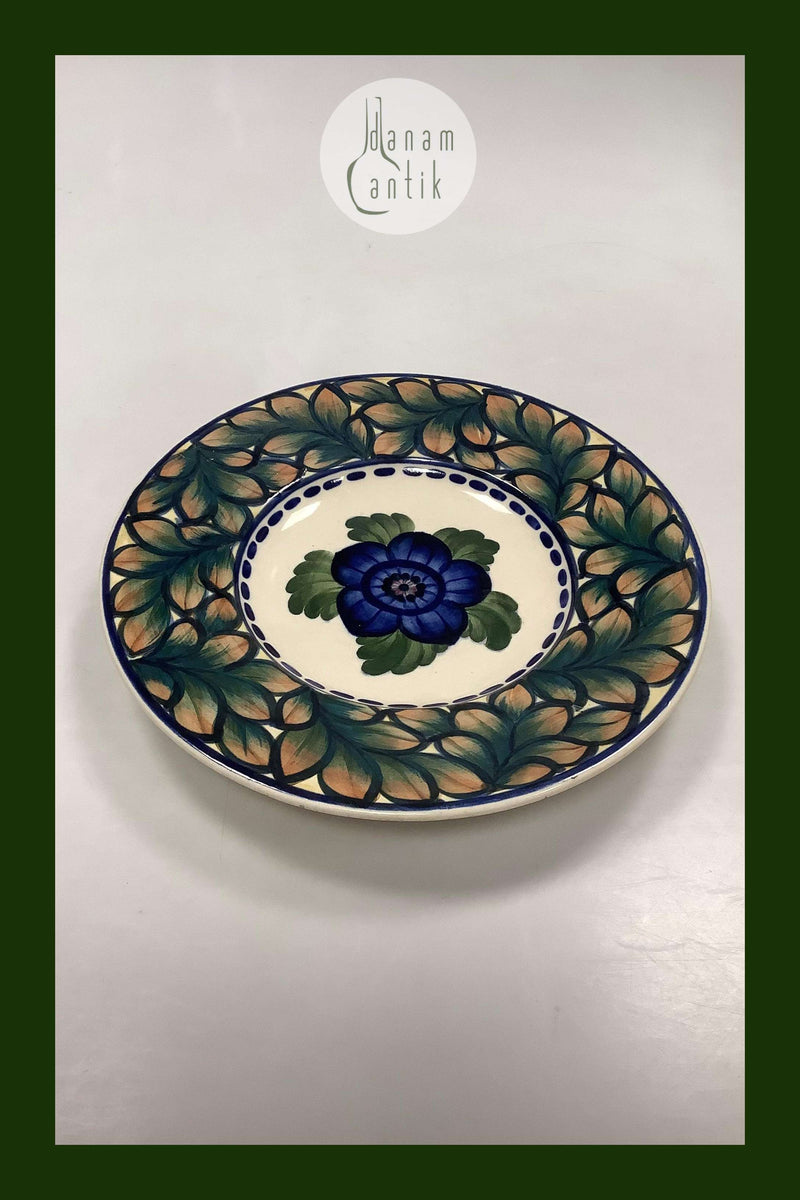 Aluminia Vægplatte med Blå Blomst No. 346/352