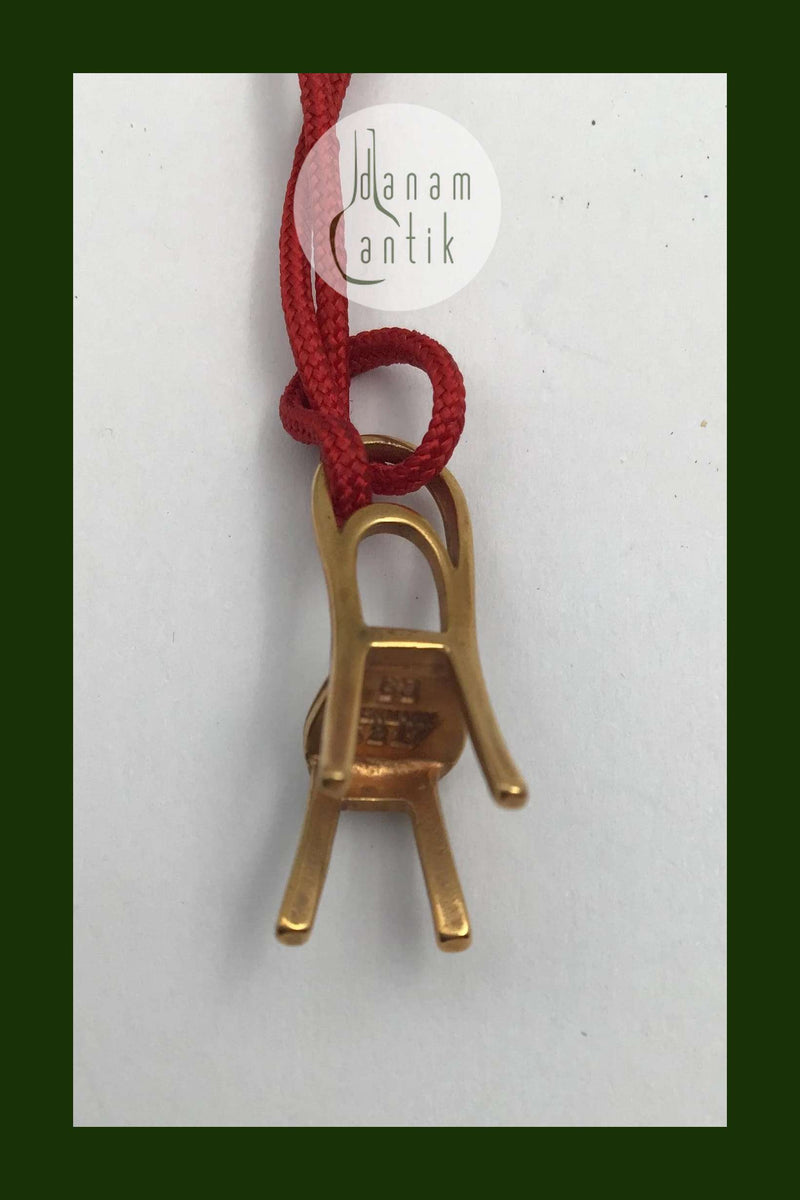 Georg Jensen Forgyldt Messing Cafe Stol Vedhæng No. 5217