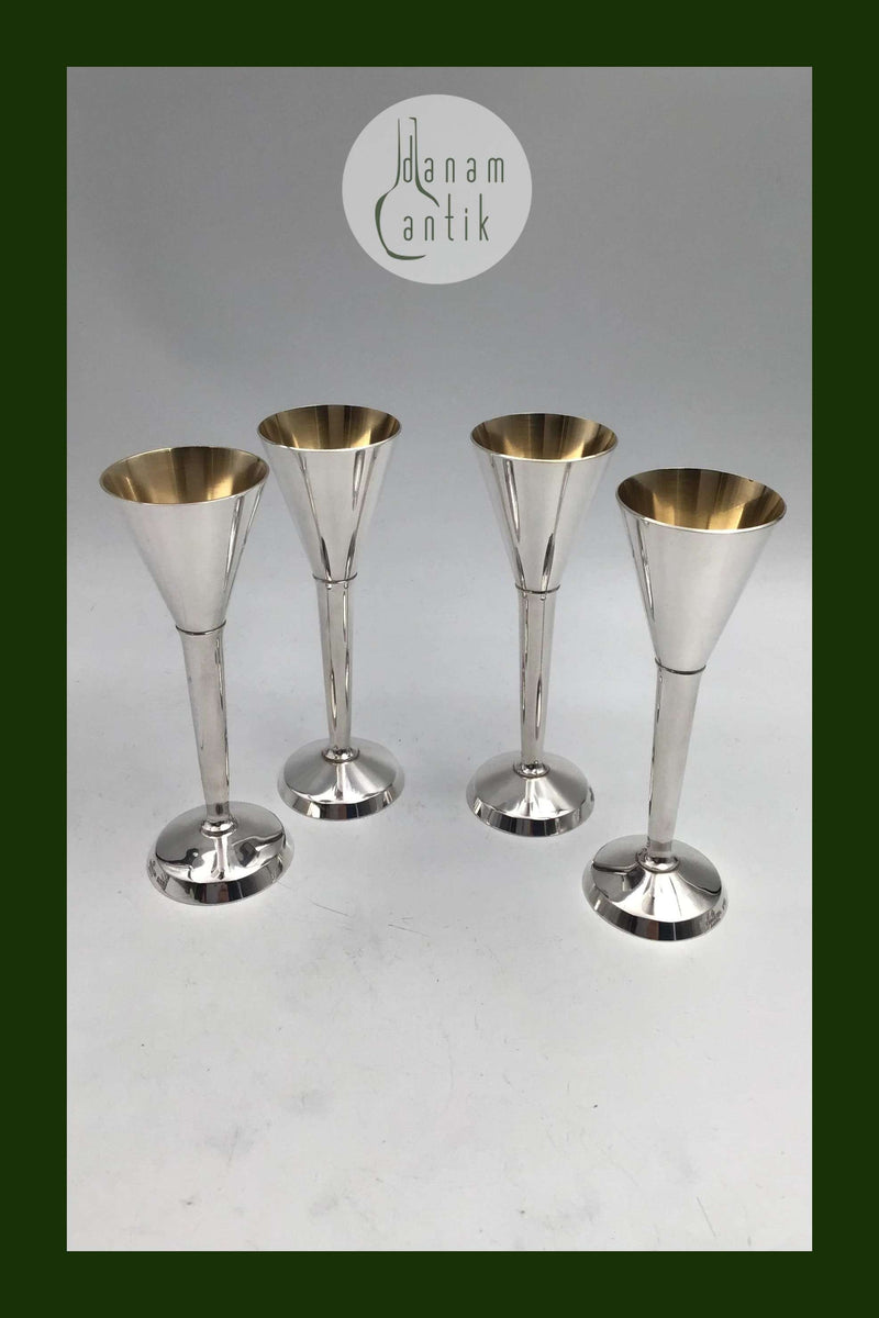 Franz Hingelberg Sterling Sølv Snapseglas Sæt (4)