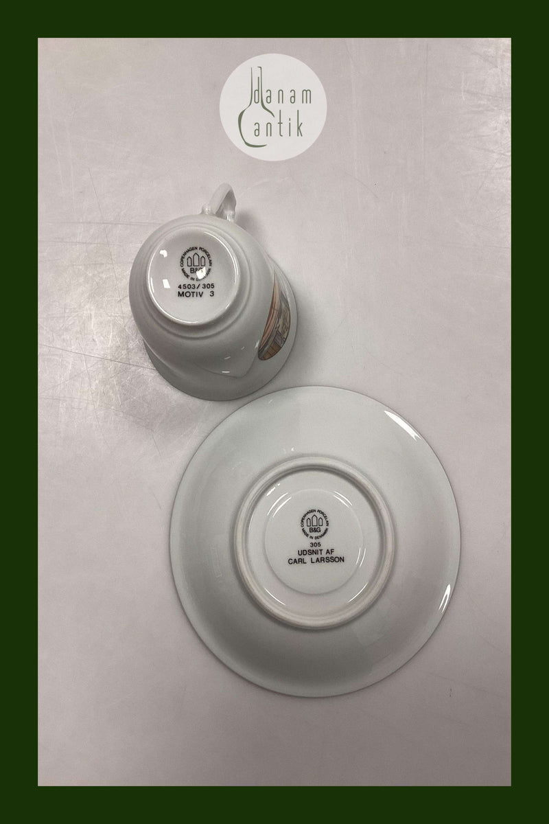 Bing og Grøndahl Carl Larsson Kaffekop og underkop No. 4503/305 Motiv 3