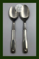 Evald Nielsen Sølv No. 08  Sølv / Stål Salatbestik