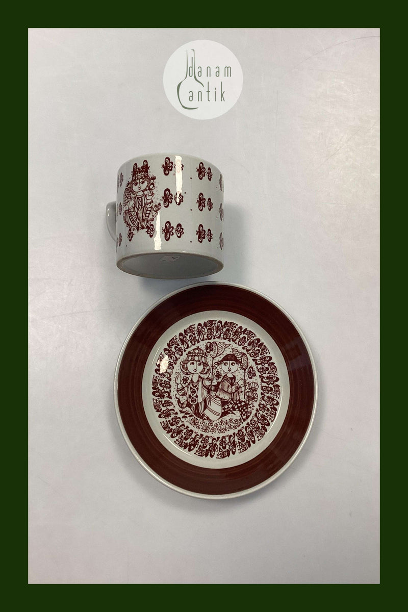 Bjørn Wiinblad Nymølle Månedskop med underkop - AUGUST No. 3513