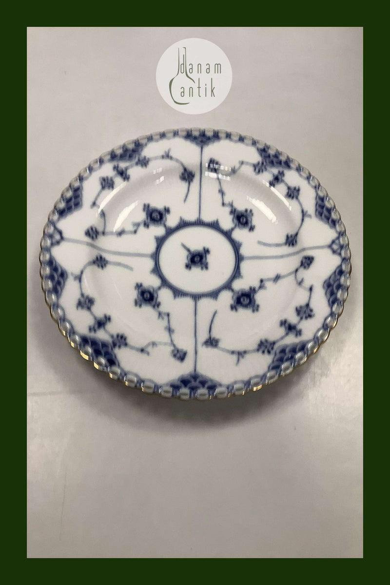 Royal Copenhagen Musselmalet Helblonde Flad Tallerken med guld No. 1084