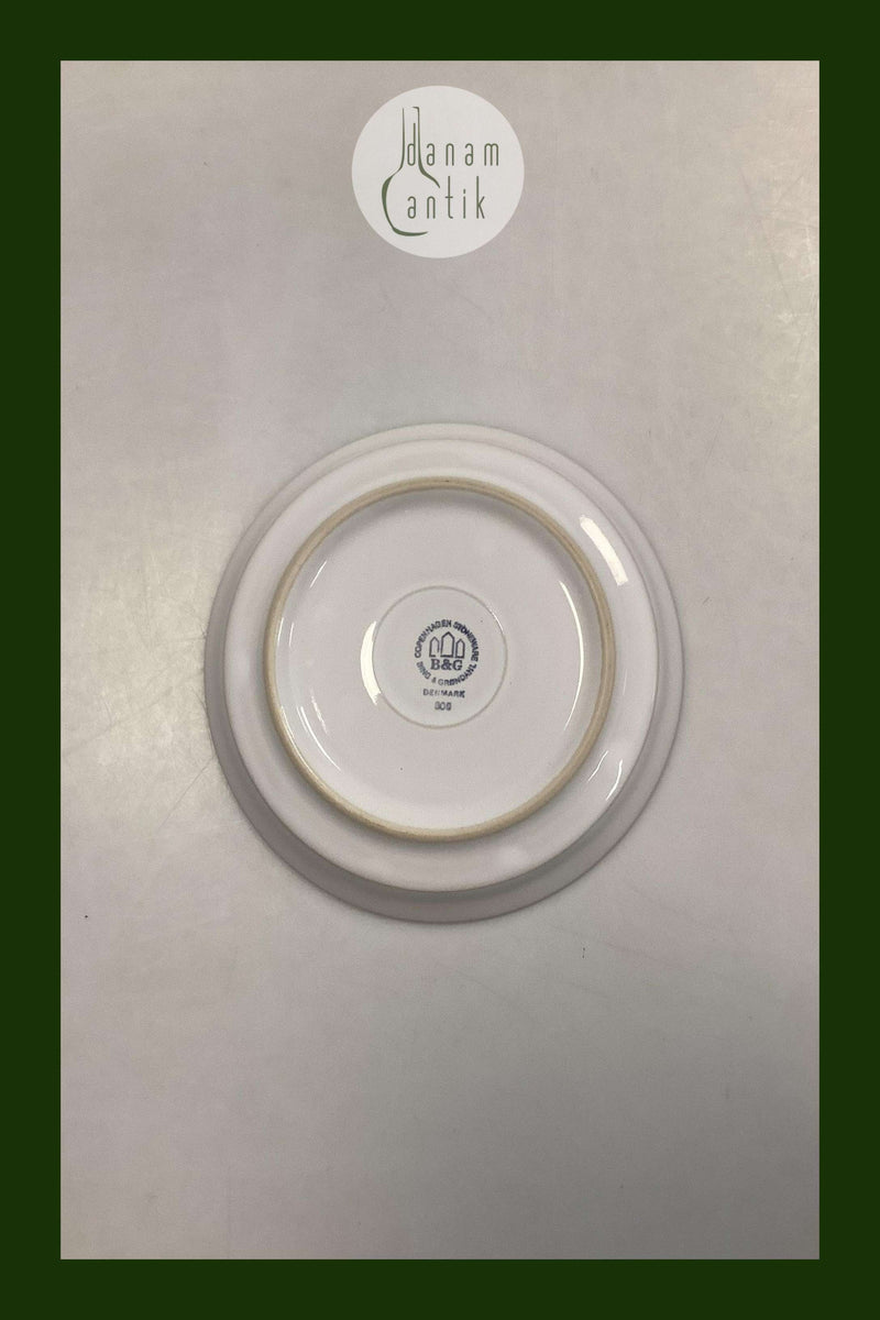 Bing og Grøndahl/Kronjyden Stentøj Hvid Cordial Kagetallerken No. 306