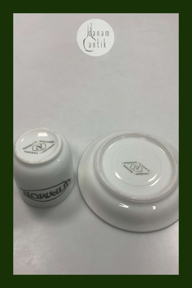 Porcelænsfabrik Norden / Bing og Grøndahl Reklame Mokka Kop for Vitamon