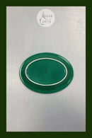 Royal Copenhagen Ursula oval Tallerken i Mørkegrøn No. 073