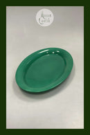 Royal Copenhagen Ursula oval Tallerken i Mørkegrøn No. 624