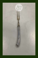 Benrhard Hertz Sølv / Stål Kødgaffel delvis forgyldt