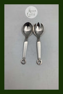 Georg Jensen Sterling Sølv Lille Salatsæt Ornamental