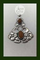 Dansk Sølv Skønvirke Art Nouveau Vedhæng med Rav