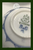 Bing og Grøndahl Blålmalet / Musselmalet Riflet Stor Thekop og underkop