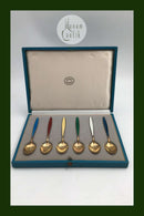 Georg Jensen Sterling Sølv Ornamental Mokkaske Sæt (6)