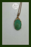 14 karat guld vedhæng med grøn sten af Børge Malling Jensen
