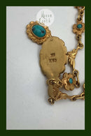 Dansk 14 Karat guld halskæde med Turkis B.J.G. Sørensen