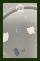 Royal Copenhagen Stel No 93 Hvid Halvblonde m. Blomster og Guldkant Stor Bladformet Asiet