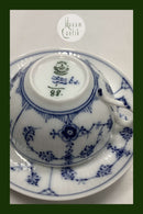 Royal Copenhagen Musselmalet Riflet Kaffekop med underkop no.88.