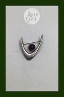 Arne Johansen Sterling Sølv Moderne Broche med Ametyst