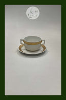 Royal Copenhagen Guld Vifte Bouillonkop med Underkop No. 11552