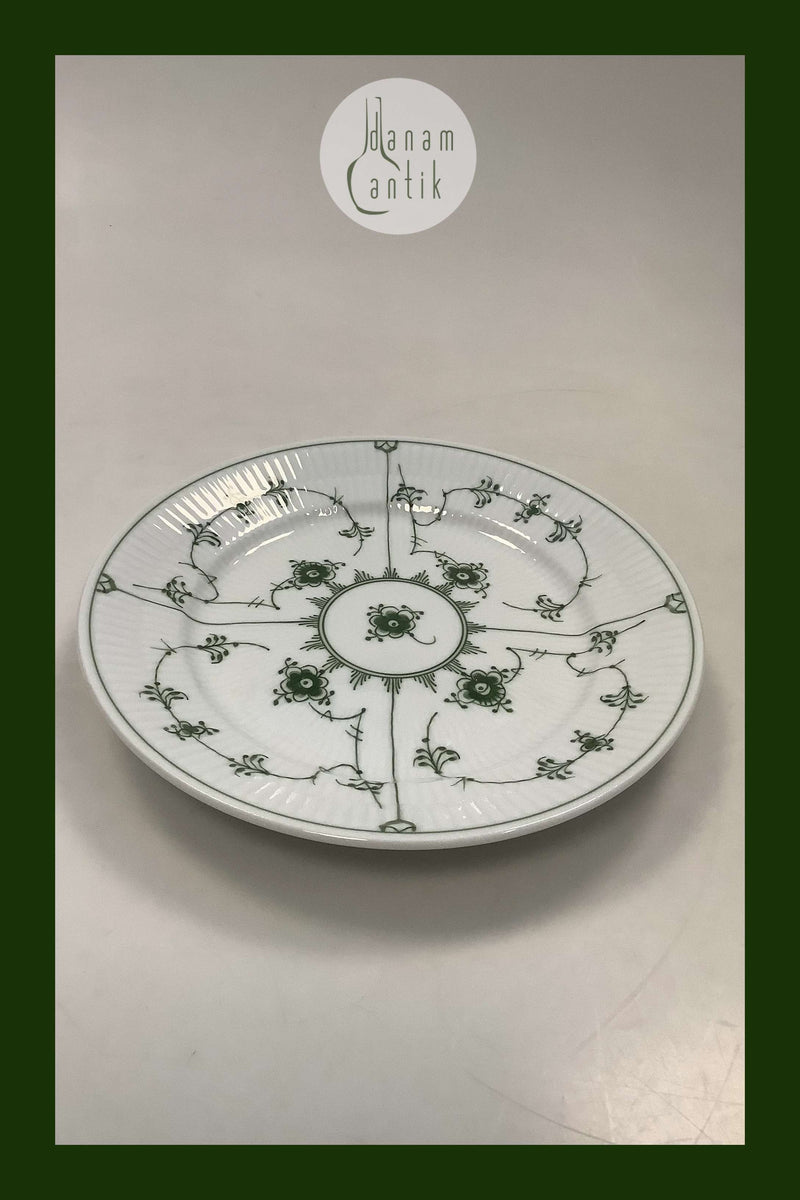 Royal Copenhagen Grøn Riflet Musselmalet Frokosttallerken No. 620