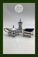 E. S. Barnsley, Birmingham, England Sterling Silver Condiment Set (1916)
