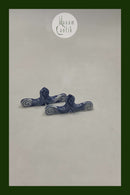 Sæt på 2 Bing og Grøndahl Blåmalet, Musselmalet og Empire Knivstole med defekter