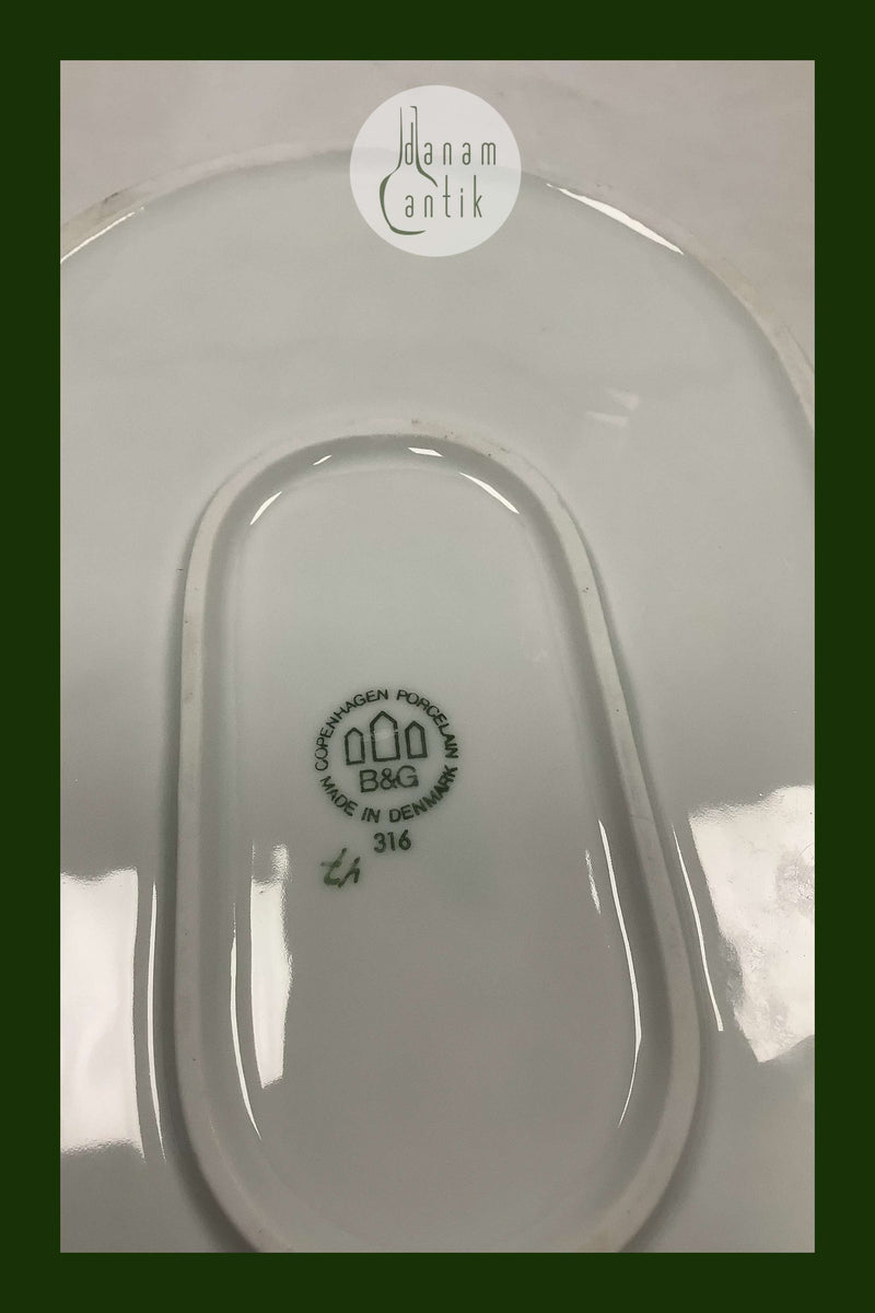 Bing og Grøndahl Delfi Grøn Aflangt fad No 316