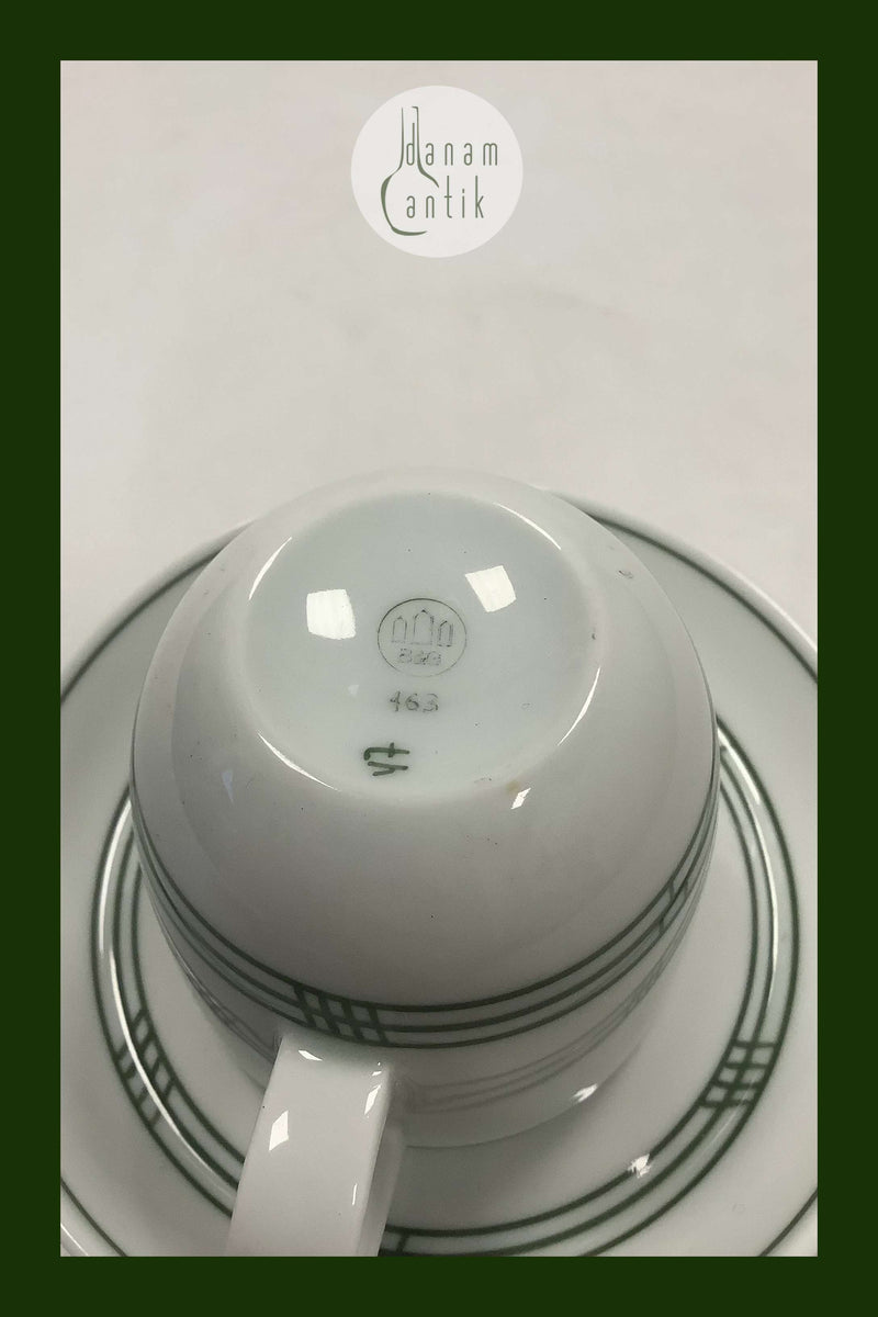 Bing & Grøndahl Delfi Grøn Espresso Kop og Underkop No 463