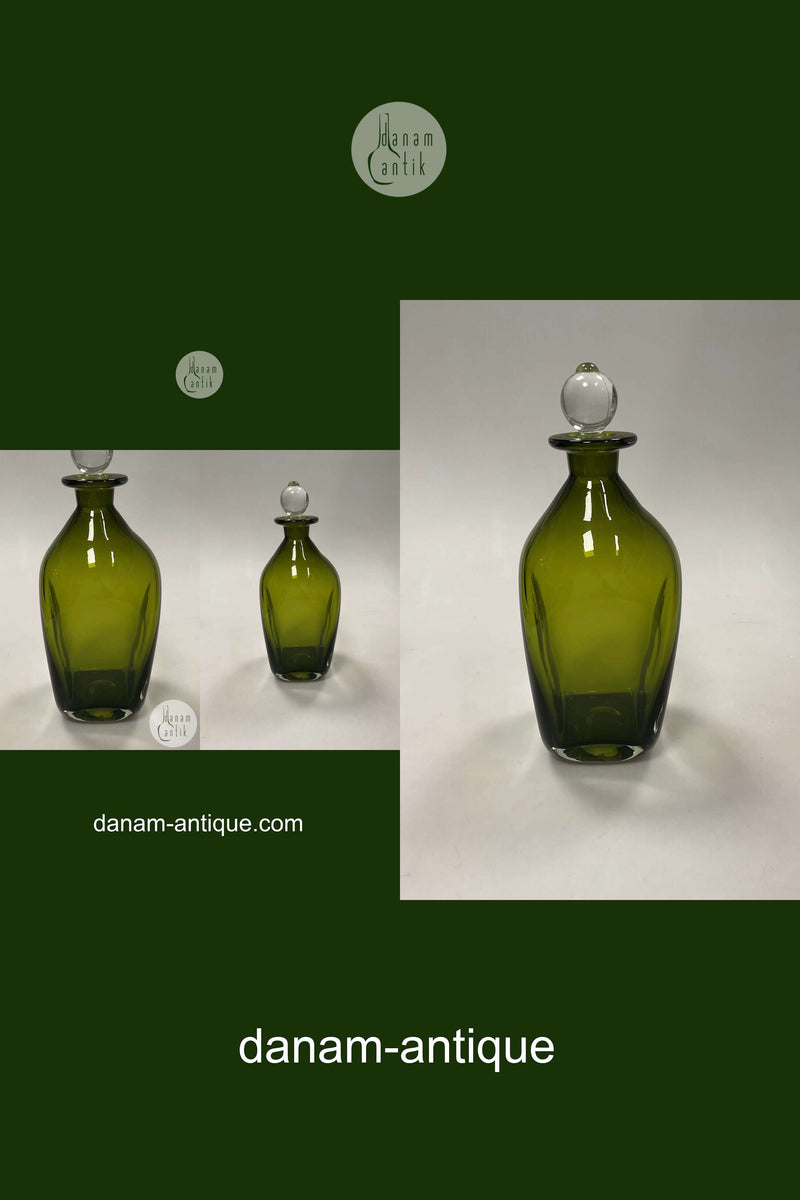 Holmegaard Grøn Glas Karaffel med Låg