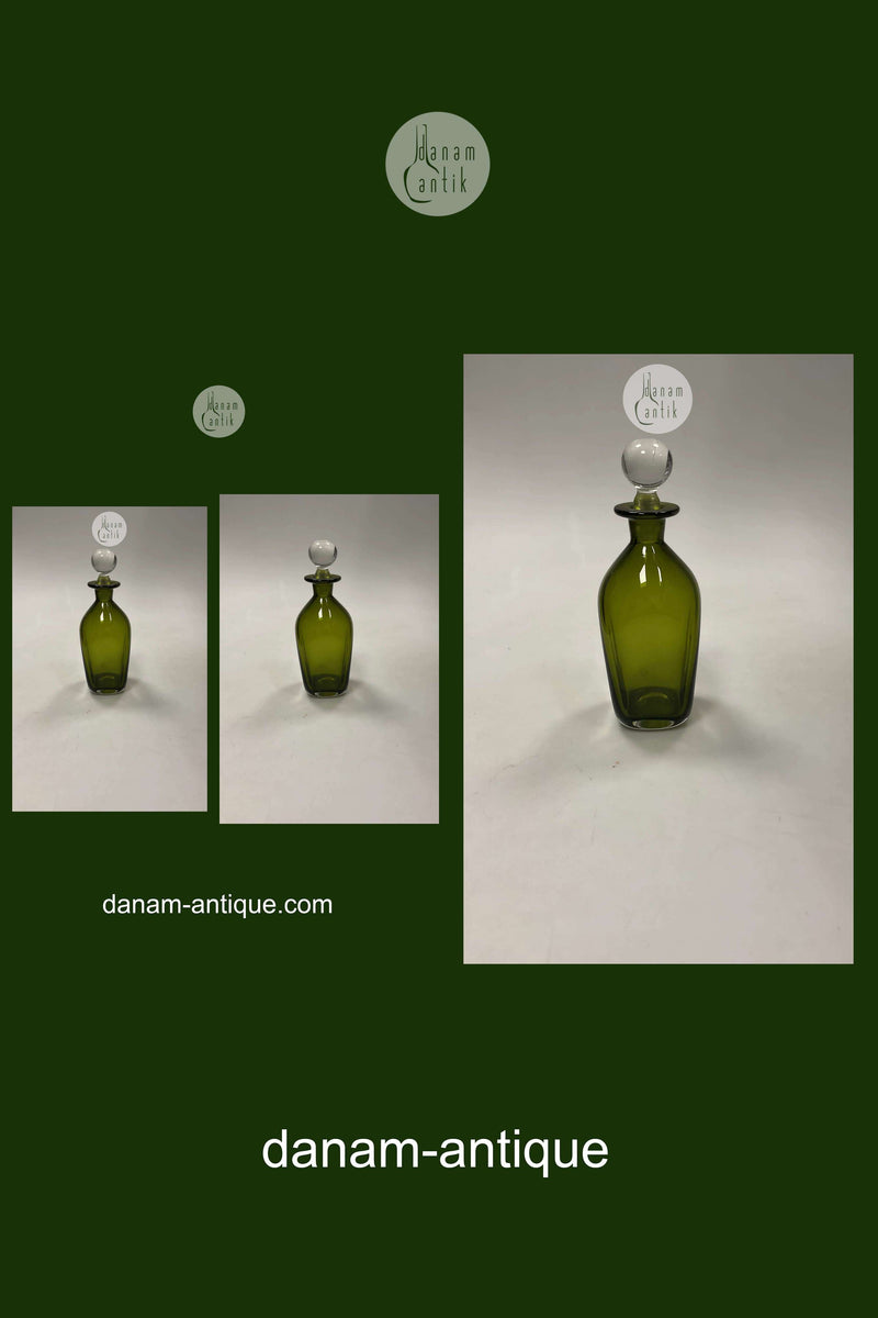 Holmegaard Grøn Glas Karaffel med Låg